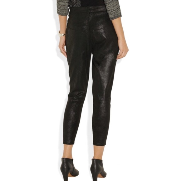 Helmet Lang Brushed Stretch-Leather Tapered Pants - Picture 4 of 8